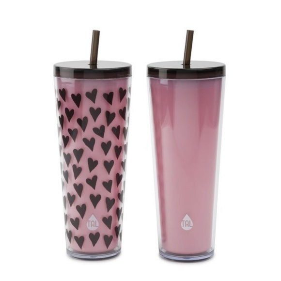 TAL 2-pack Color Changing Axel Tumblers 24 oz Valentines Tumblers Black Hearts - Picture 2 of 10